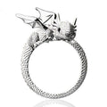 Cute Realistic Western Dragon Open Ring For Women, Halloween Flying Wing Cosplay Accessory view 2
