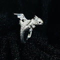 Cute Realistic Western Dragon Open Ring For Women, Halloween Flying Wing Cosplay Accessory view 5