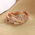 Open Lightning Ring For Women, Niche Trendy Street Style Unisex Minimalist Fashion Accessory view 5