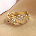 Open Lightning Ring For Women, Niche Trendy Street Style Unisex Minimalist Fashion Accessory view 3