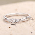 Minimalist Wax Set Round Zircon Ring For Women, Everyday Versatile Light Luxury Line Jewelry view 4