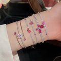 2026 New Copper Zircon Flower Bangle Sparkling Light Luxury Sweet Floral Bracelet view 1