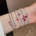 2026 New Copper Zircon Flower Bangle Sparkling Light Luxury Sweet Floral Bracelet view 3