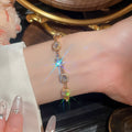 18K Gold Plated Copper Zircon Square Beaded Bracelet Light Luxury Geometric Jewelry For Women view 4