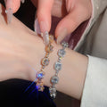 18K Gold Plated Copper Zircon Square Beaded Bracelet Light Luxury Geometric Jewelry For Women view 2