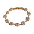 18K Gold Plated Copper Zircon Square Beaded Bracelet Light Luxury Geometric Jewelry For Women view 5