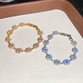 18K Gold Plated Copper Zircon Square Beaded Bracelet Light Luxury Geometric Jewelry For Women view 3