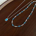 Old Money Geometric Crystal Beaded Pearl Necklace For Women Sweet Summer Collarbone Choker view 4