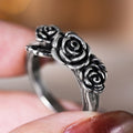 Vintage Distressed Rose Flower Women's Ring, Rococo Style Niche Fashion Accessory Jewelry view 2