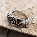 Vintage Distressed Rose Flower Women's Ring, Rococo Style Niche Fashion Accessory Jewelry view 4