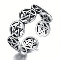 Adjustable Open Star Geometric Street Style Ring, Niche Punk Stackable Fashion Jewelry view 5