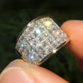 Bold Shiny Square Row Zircon Ring, Fashion Party Statement Finger Jewelry For Women view 3