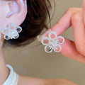Zircon Resin Flower Stud Earrings Sweet Fairy Style Versatile Floral Ear Jewelry view 1