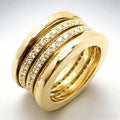 French Style Women's Ring With Wax Set Zircon And Linear Design, Elegant Fashion Jewelry view 3