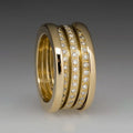 French Style Women's Ring With Wax Set Zircon And Linear Design, Elegant Fashion Jewelry view 1