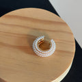 Hong Kong Style Vintage Faux Pearl C-Shaped Geometric Clip-on Earrings for Women view 2