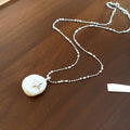 2026 New French Pearl Copper Star Geometric Collarbone Necklace For Women Old Money Style view 4