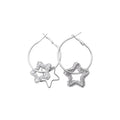 Resin Star Pendant Hoop Earrings With Silver Pins, Sweet Cool Minimalist Fashion Jewelry For Women view 5
