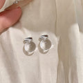 Summer Cool-Tone Resin Round Stud Earrings With Silver Pins, Minimal Korean Japanese Style view 2