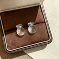 Summer Cool-Tone Resin Round Stud Earrings With Silver Pins, Minimal Korean Japanese Style view 4