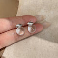 Summer Cool-Tone Resin Round Stud Earrings With Silver Pins, Minimal Korean Japanese Style view 1