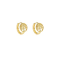 French Retro Twisted Round Metal Stud Earrings European Style Textured Trendy Ear Cuff Jewelry view 5