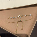 Korean Style Star Moon Shell Cat Eye Stone Beaded Bracelet for Women Romantic Light Luxury Jewelry view 2