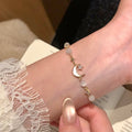 Korean Style Star Moon Shell Cat Eye Stone Beaded Bracelet for Women Romantic Light Luxury Jewelry view 1