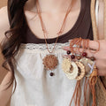 Bohemian Resort Style Geometric Rattan Woven Choker Necklace With Unique Summer Design view 1