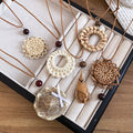 Bohemian Resort Style Geometric Rattan Woven Choker Necklace With Unique Summer Design view 2