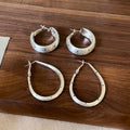 2026 New Minimalist Iron Polka Dot C Shape Hoop Earrings Fashion Geometric Light Luxury Jewelry view 2