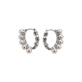 18K Gold Plated Zircon Round Faux Pearl Earrings Elegant Luxury Ear Cuff Jewelry For Women view 5