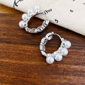 18K Gold Plated Zircon Round Faux Pearl Earrings Elegant Luxury Ear Cuff Jewelry For Women view 4