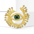 Matte Gold Alloy Evil Eye Brooch For Blazers And Coats view 2