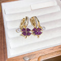 Light Luxury Korean Style Rhinestone Flower Faux Pearl Earrings For Elegant Women view 4