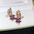 Light Luxury Korean Style Rhinestone Flower Faux Pearl Earrings For Elegant Women view 2
