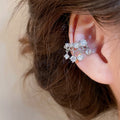 18K Gold Plated Copper Sparkling Zircon Tassel Clip-on Earrings Light Luxury No Piercing Ear Cuffs view 3