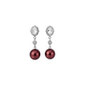 Light Luxury Geometric Faux Pearl Stud Earrings With Sparkling Rhinestone Square Design view 5