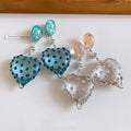 Rhinestone Inlaid Resin Heart Stud Earrings Dopamine Sweet Niche Unique Design Jewelry view 4