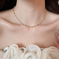 Light Luxury Copper Necklace With Dopamine Resin Round Beads Geometric Summer Choker For Women view 3