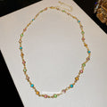 Light Luxury Copper Necklace With Dopamine Resin Round Beads Geometric Summer Choker For Women view 2
