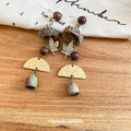 French Vintage Geometric Round Wood Pendant Drop Earrings Ethnic Forest Style Statement Jewelry view 4