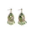 Resin Crystal Teardrop Flower Drop Earrings With Silver Needle Bohemian Ethnic Style view 5