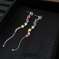 2026 New Copper Round Zircon Beaded Drop Earrings Summer Dopamine Geometric Fashion OL Jewelry view 3
