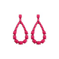 Bohemian Ethnic Waterdrop Resin Stone Stud Earrings With Silver Pins And Rhinestone Accents view 5
