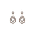 Light Luxury Copper Teardrop Zircon Stud Earrings, Sparkling Elegant Designer Jewelry view 5