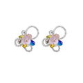 Sweet Ballet Bow Beaded Pearl Necklace And Stud Earrings Jewelry Set With Crystal Flower Accents view 5
