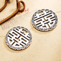 Round Openwork Double Happiness Charm In Four Finishes For Jewelry Making view 2