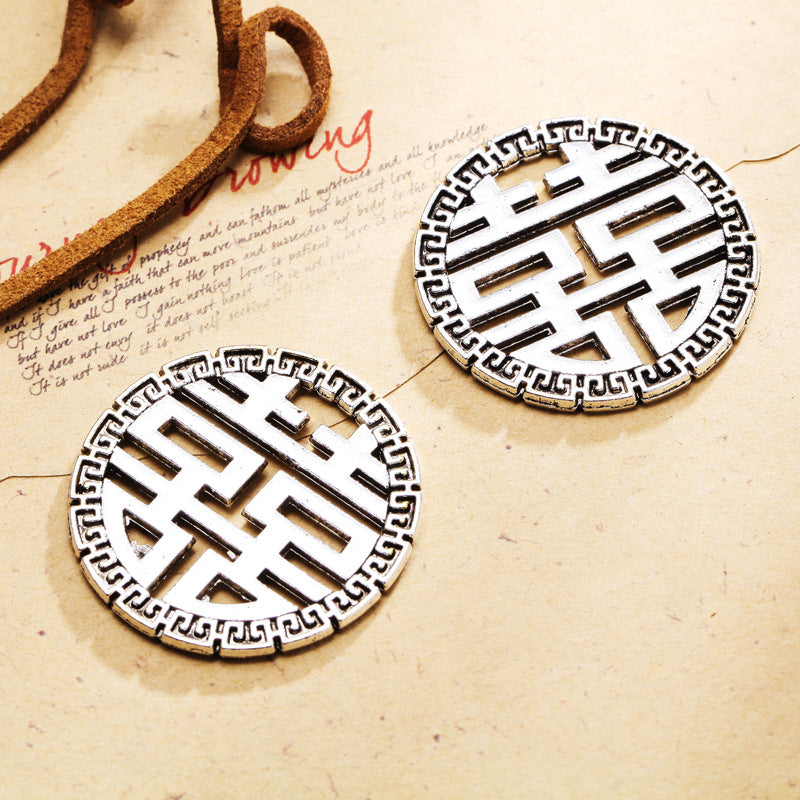 Double Happiness Alloy Tassel Charm Pendant