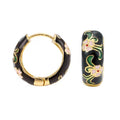 French Retro Enamel Hoop Earrings Colorful Flower Chinese Style Small Sweet Earrings For Women view 6